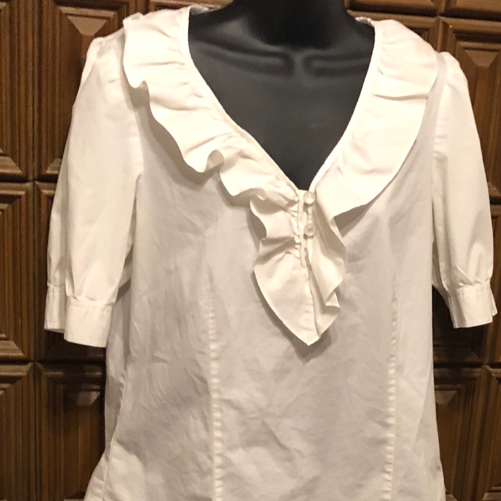 Loft white blouse with zipper on side